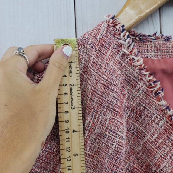 Banana Republic Dress 2P Womens Tweed Multicolor Short Sleeve Knee Length - Picture 7 of 10